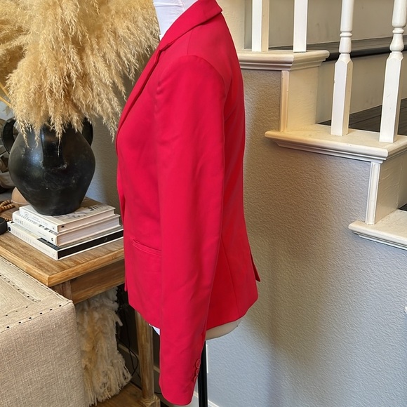 Zara Basic Shoulder Pads Hot Pink Single Button Blazer Size Medium - Picture 7 of 8